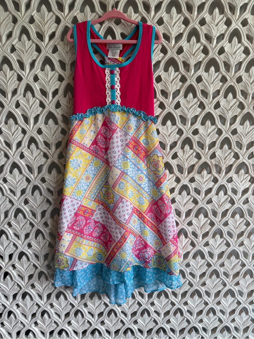 Jona Michelle Girls Patchwork Dress, size 10
